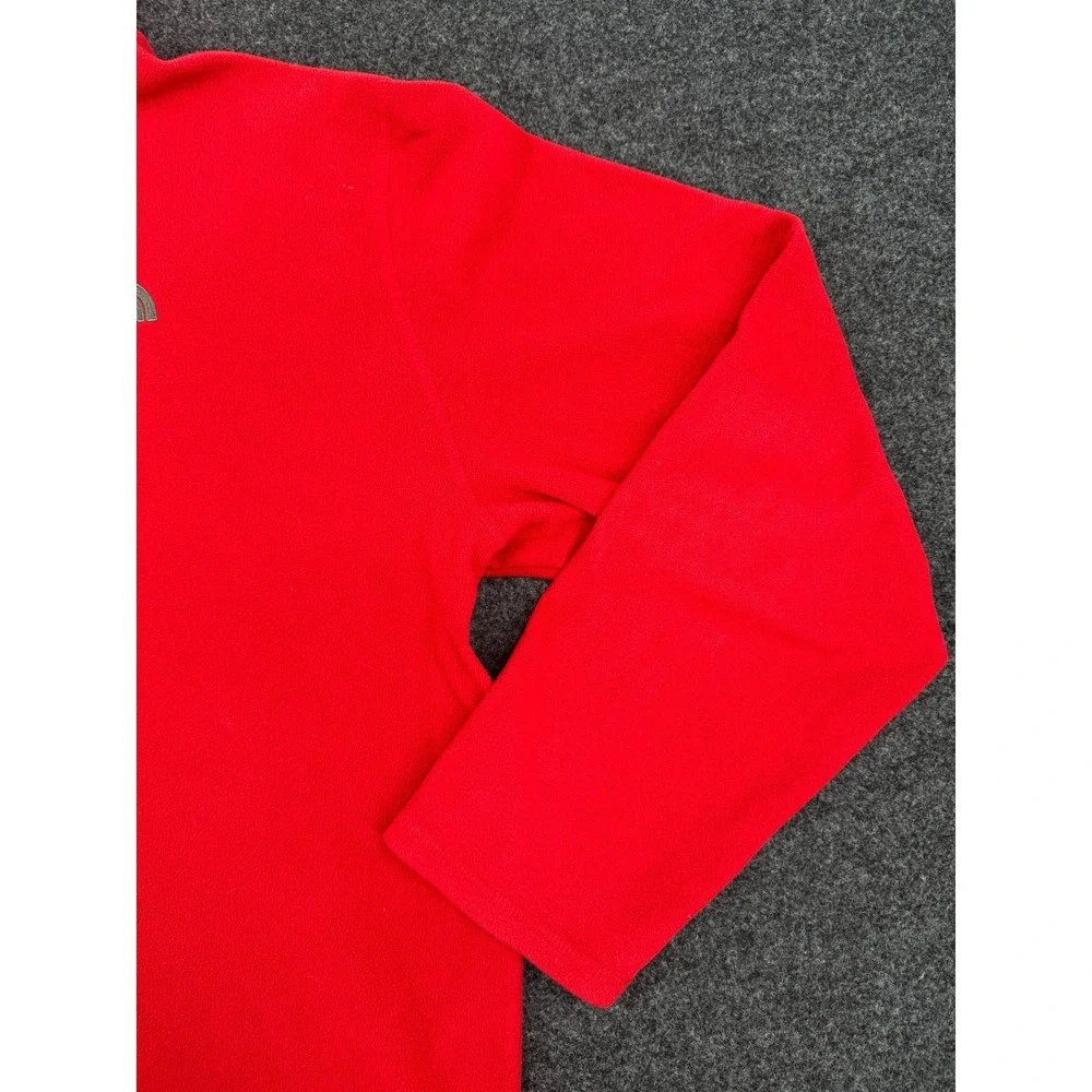 The North Face Polartec Classic Fleece Jacket Men XL Red 1/4 Zip Outdoor Thermal